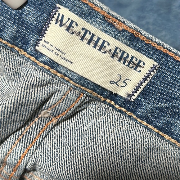 We The Free Ripple Wide-Leg Pieced Cropped Jeans Size 25 Color Blue - Picture 9 of 16